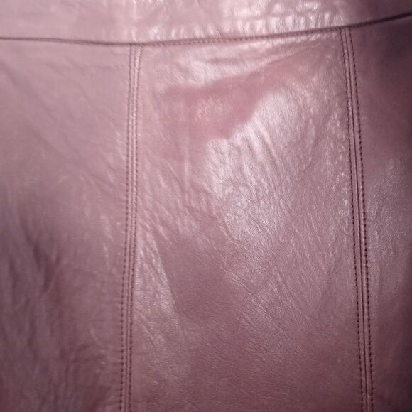 Halston Heritage Taupe Leather Skirt Size 8 - Picture 16 of 16